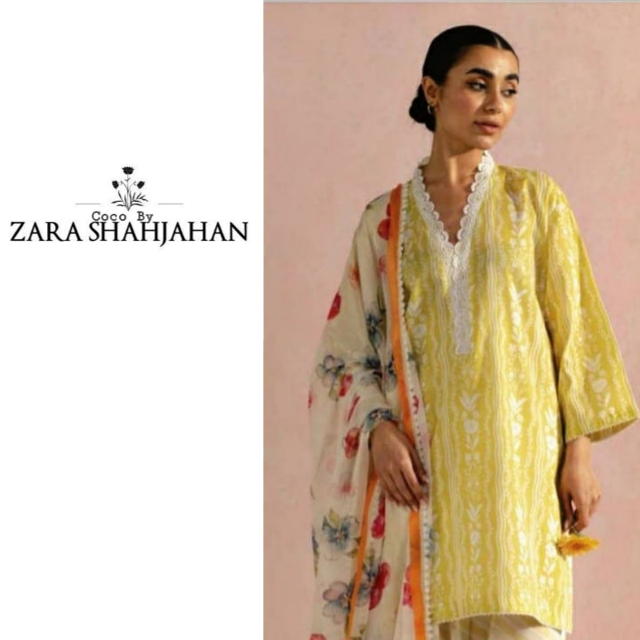 Zara Shahjahan Printed Lawn 3pc