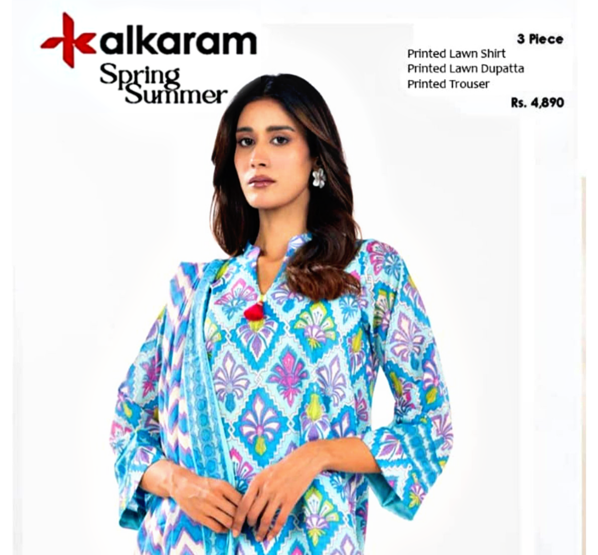 Alkaram Premium Printed Lawn 3pc