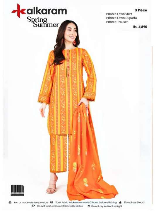 Alkaram Premium Printed Lawn 3pc