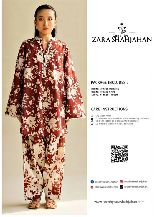 Zara Shahjahan Printed Lawn 3pc