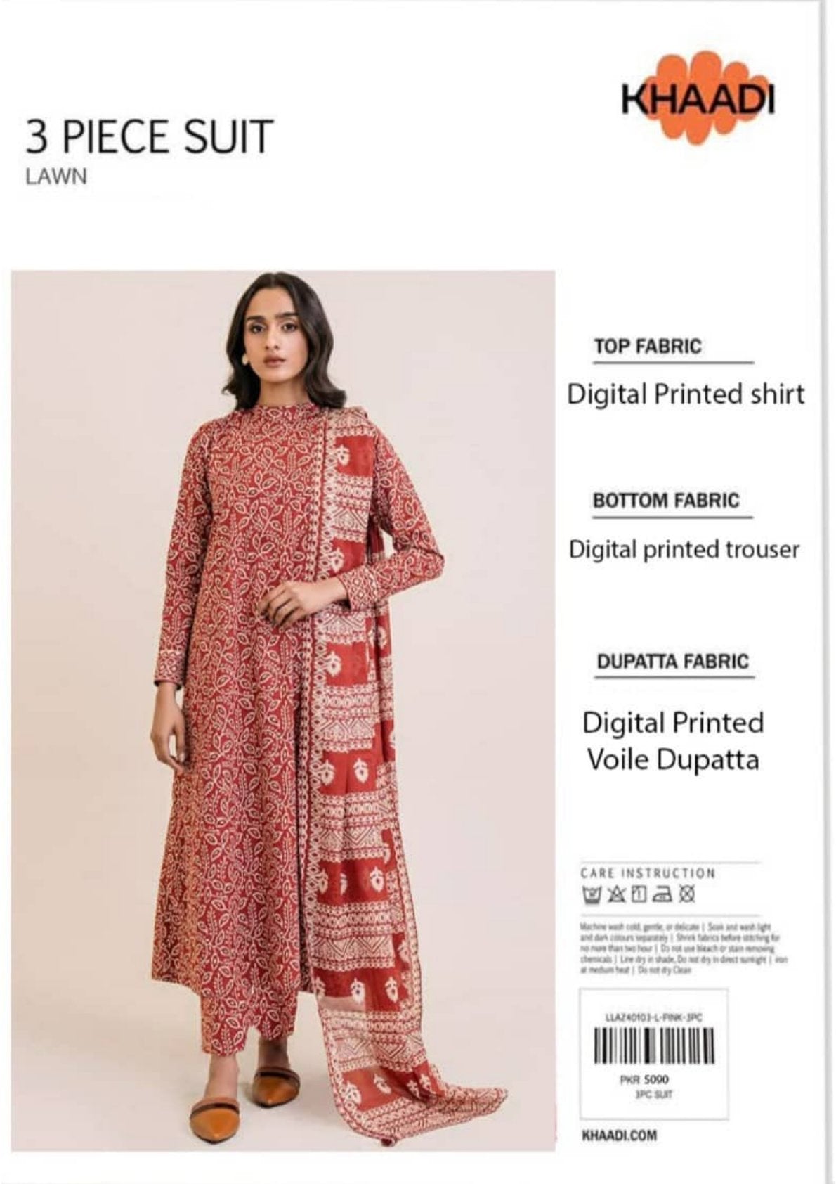 🌟KHAADI  LAWN 3 PIECE