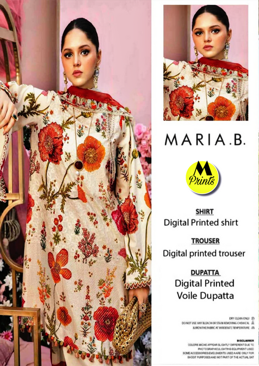 M PRINTS LAWN 3PC BY MARIA B