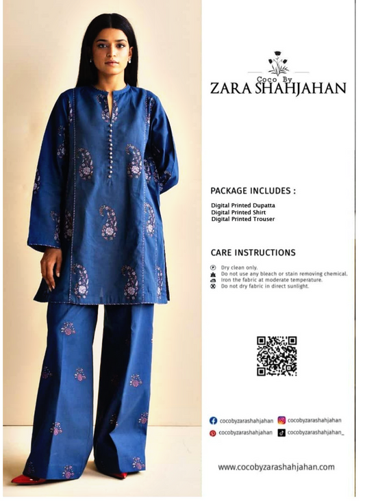 Zara Shahjahan Printed Lawn 3pc