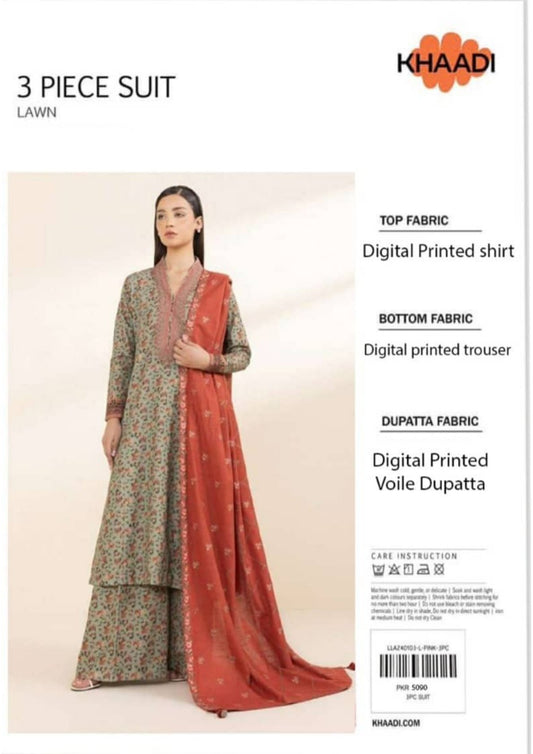 🌟KHAADI  LAWN 3 PIECE