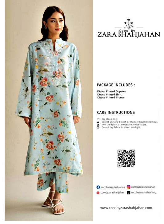 Zara Shahjahan Printed Lawn 3pc