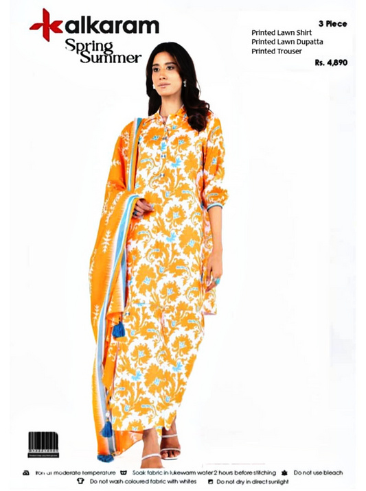 Alkaram Premium Printed Lawn 3pc