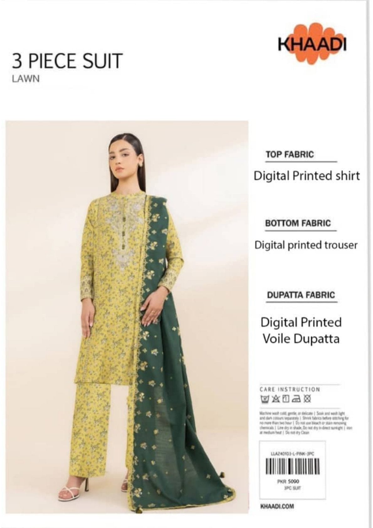 🌟KHAADI  LAWN 3 PIECE