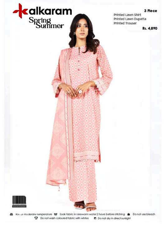 Alkaram Premium Printed Lawn 3pc