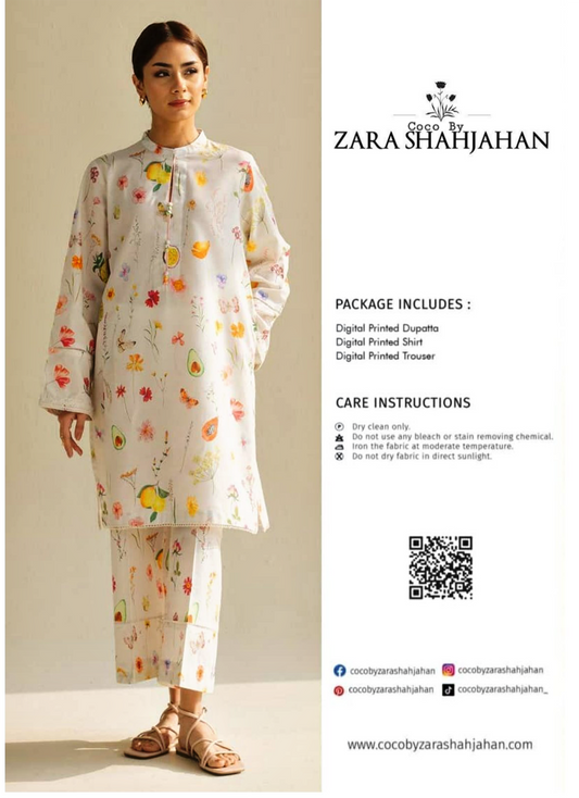 Zara Shahjahan Printed Lawn 3pc