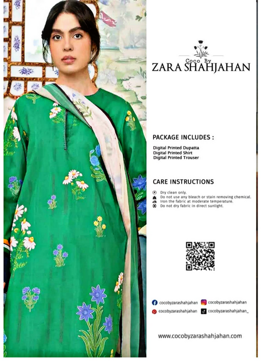 Zara Shahjahan Printed Lawn 3pc